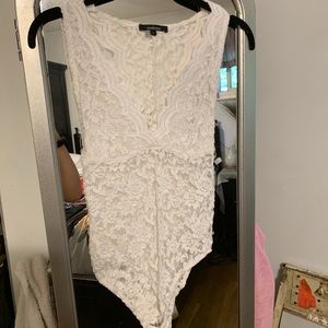 Ambiance white lace bodysuit